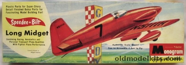 Monogram Speedee-Bilt Long Midget - (Or Midget Mustang) Flying Scale Model, G6-100 plastic model kit